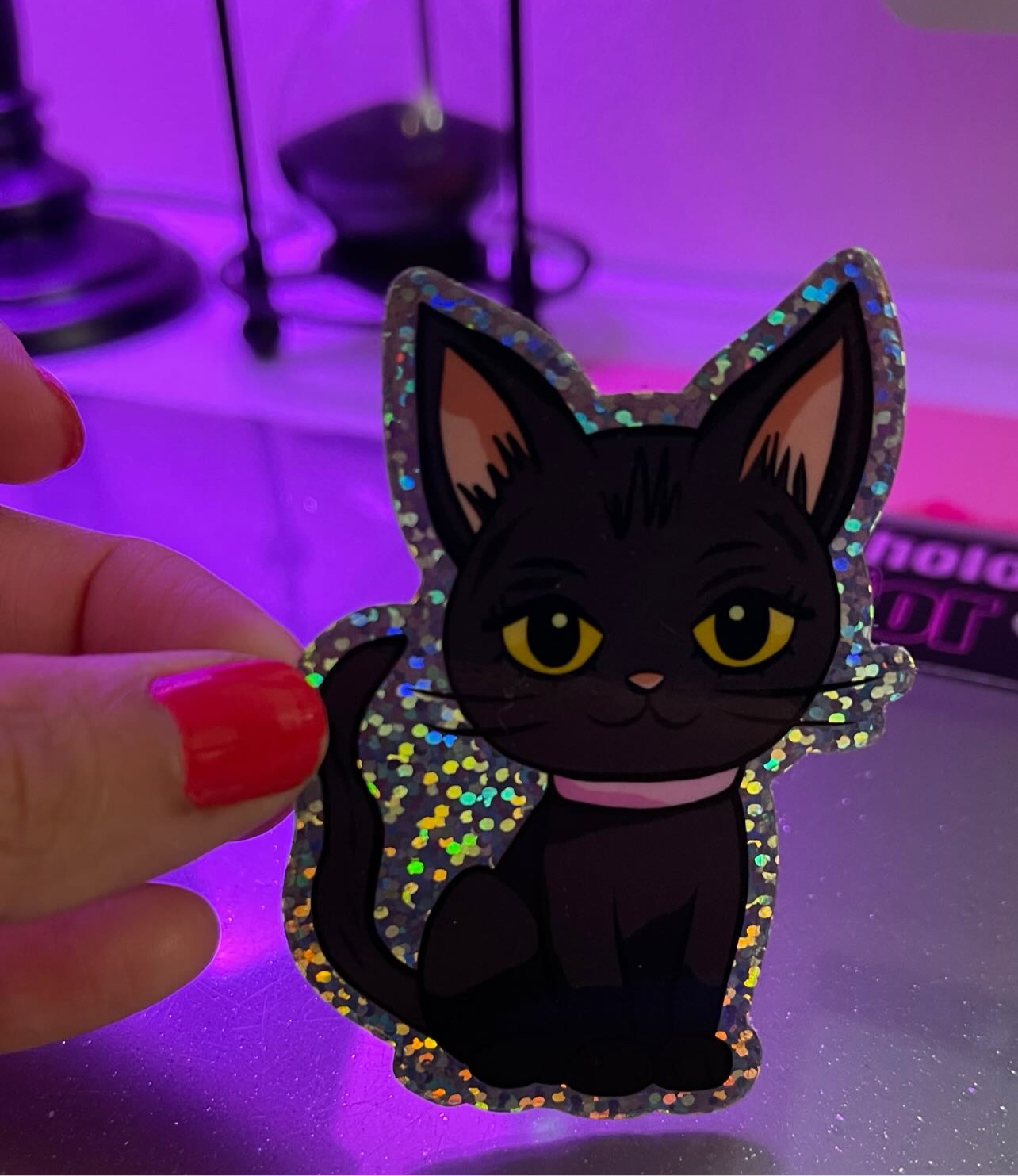 Kitty Meow Glitter Sticker