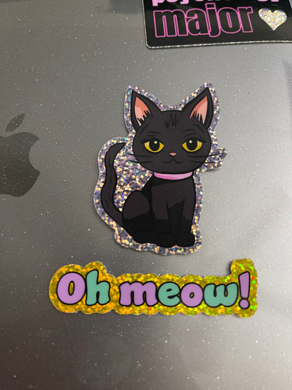 Oh Meow Glitter Sticker