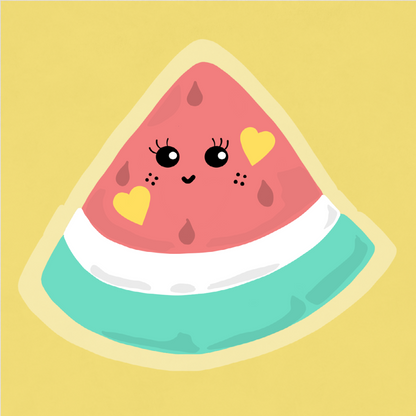 Happy Watermelon Clear Sticker