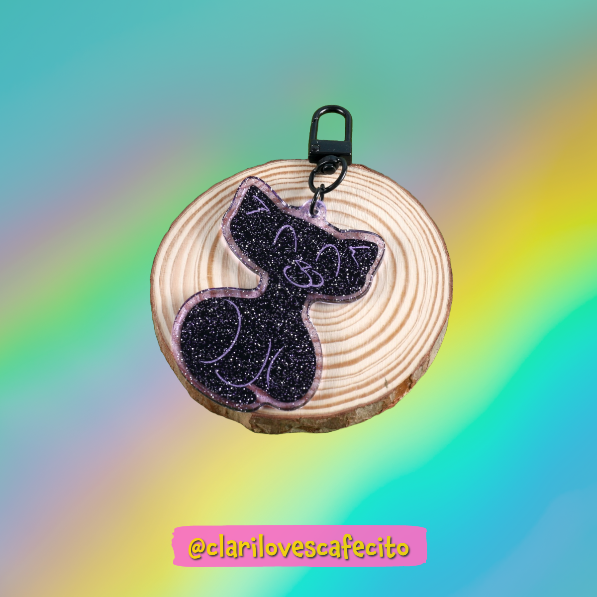 Sparkly Cat Keychain