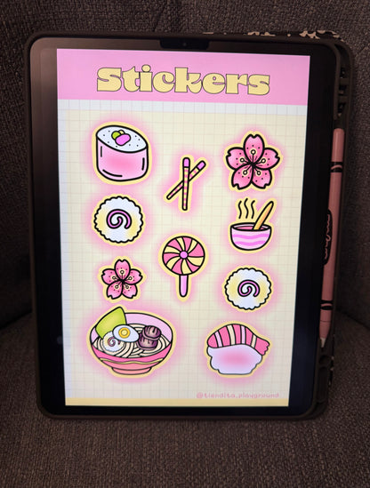 Kawaii Sushi Printable Sticker Sheet 🍣✨