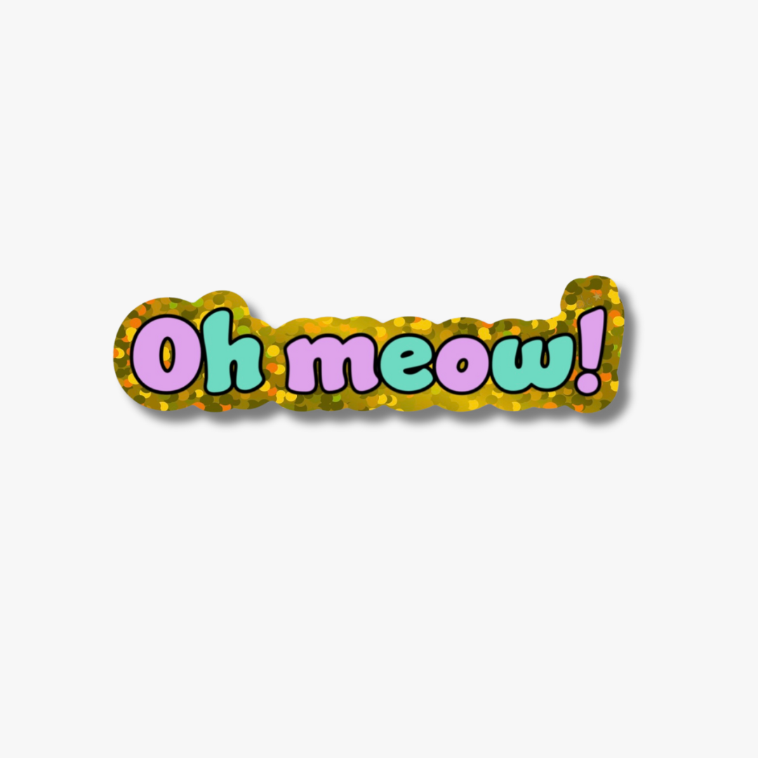 Oh Meow Glitter Sticker