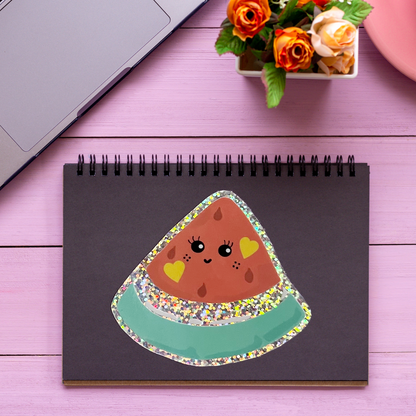 Happy Watermelon Glitter Sticker