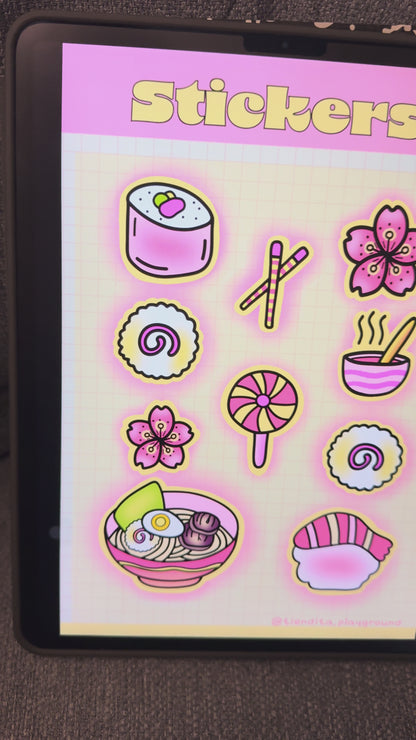 Kawaii Sushi Printable Sticker Sheet 🍣✨