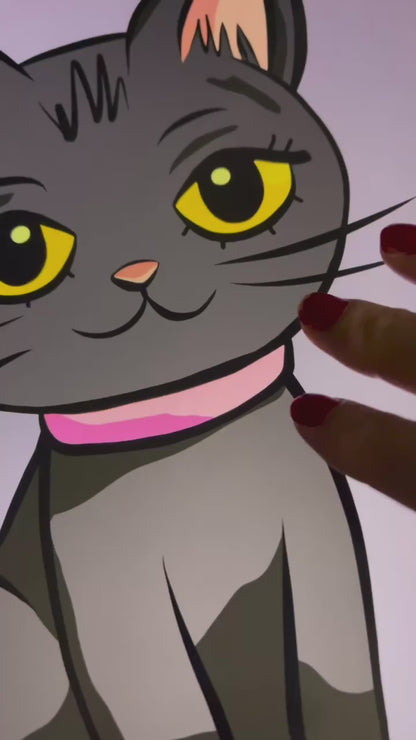 Kitty Meow Glitter Sticker