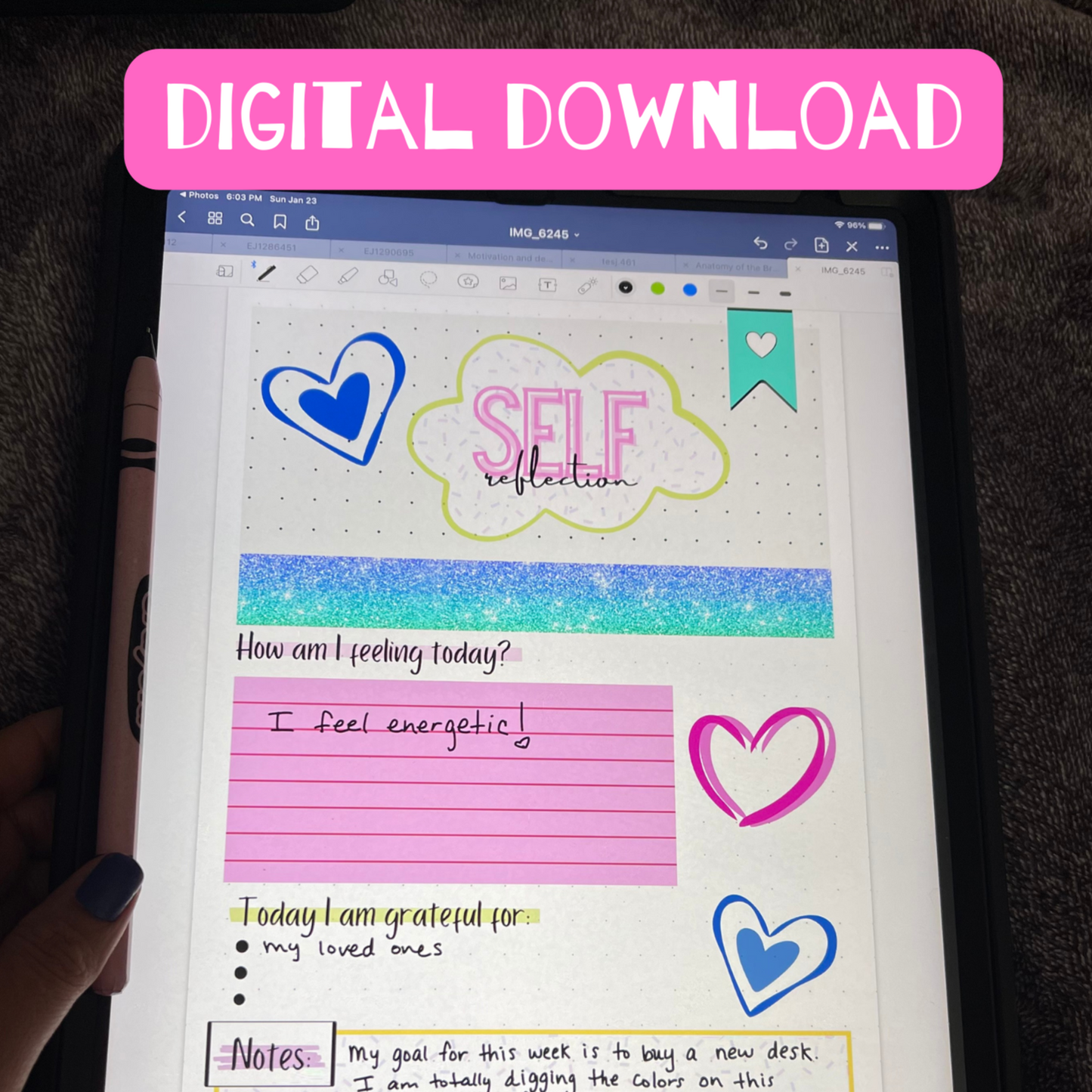 Self-Reflection Journal Page - Printable PDF 💭