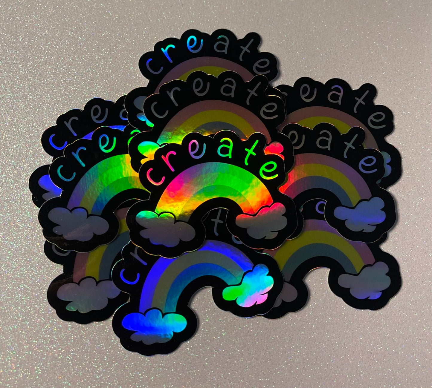 Create Rainbow Dreams Holographic Sticker